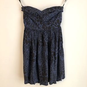 Strapless Blue Animal Print
